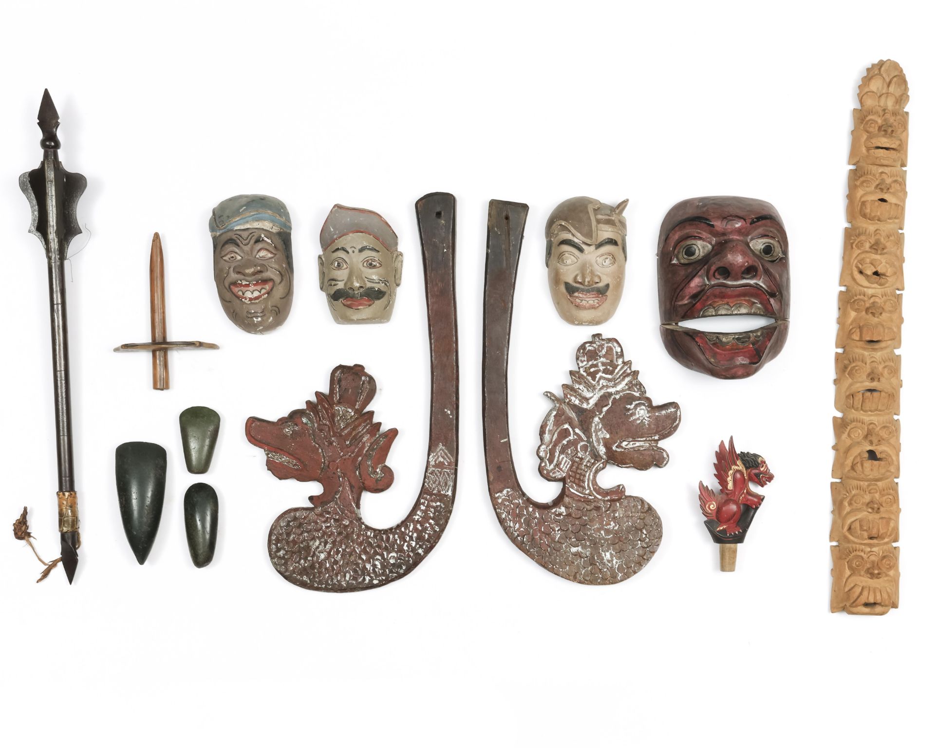 A collection of mainly Indonesian objects, a.o. Balinese masks.