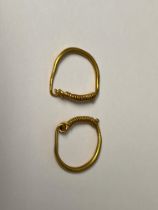 A pair of 22kt. gold hoop ear rings, possibly Roman, 2nd Century,