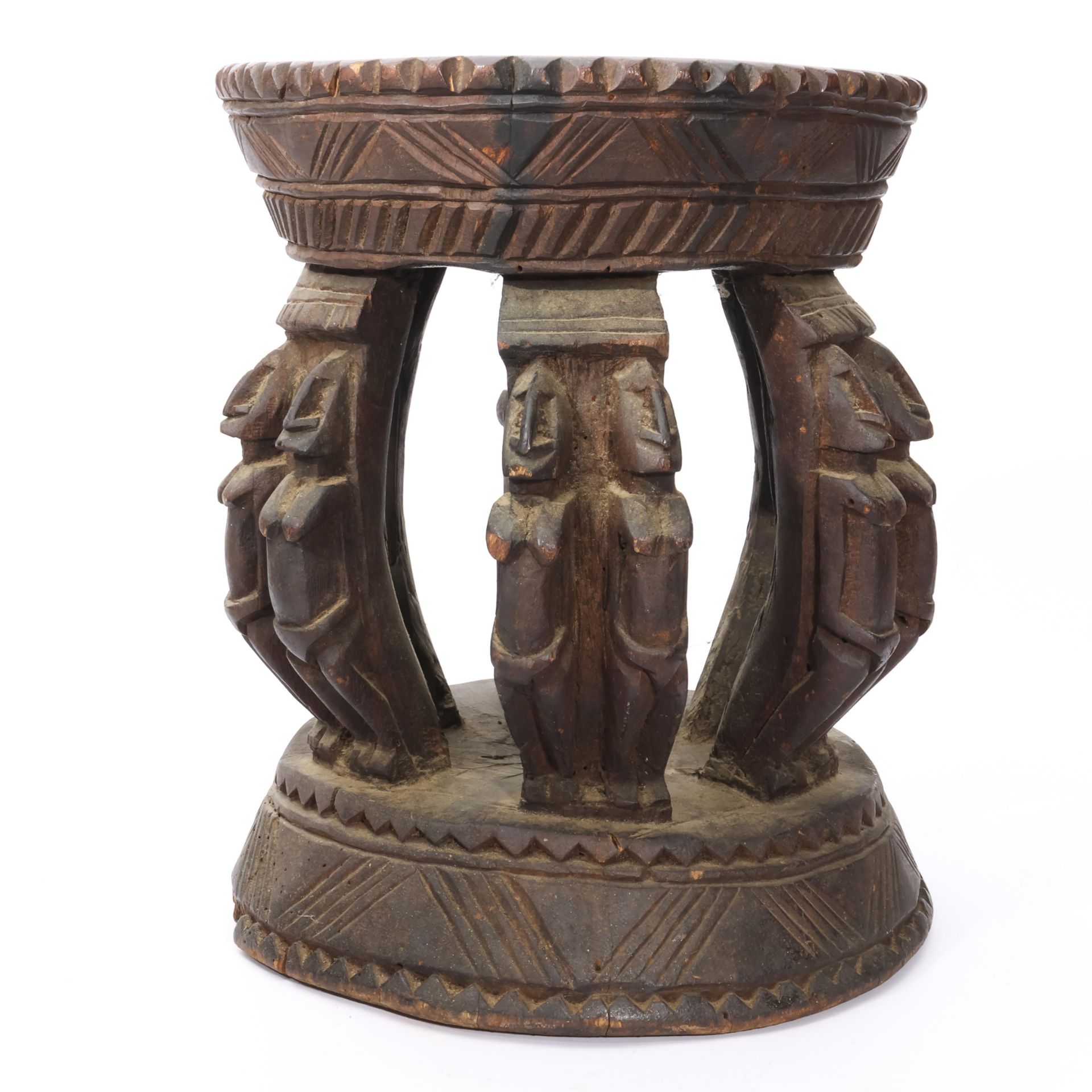 Mali, Dogon, circular stool with six pair of figures. - Bild 4 aus 4