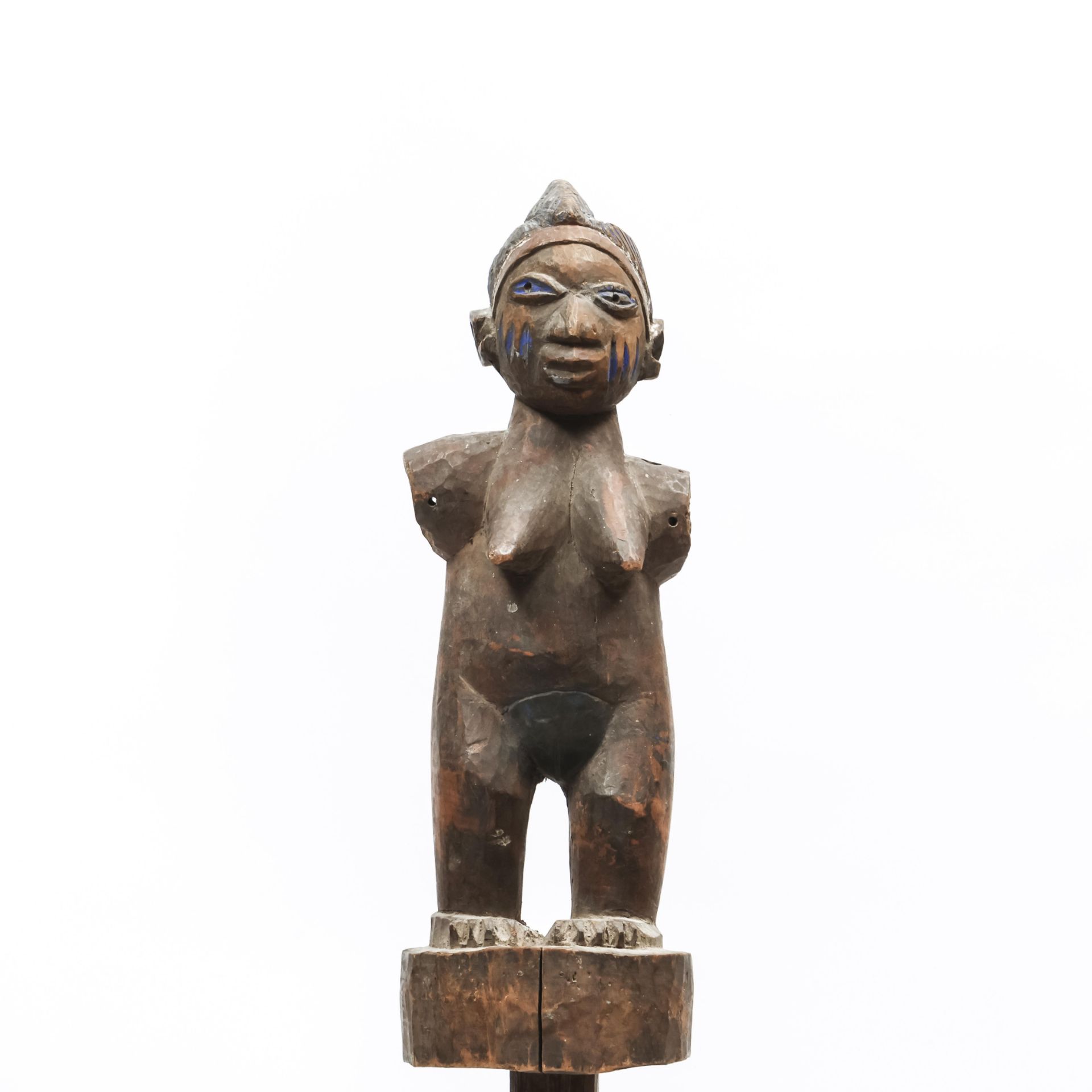 Yoruba, a marionet figure, a three headed Gelede mask and a small Ifa oracle bowl - Bild 7 aus 12