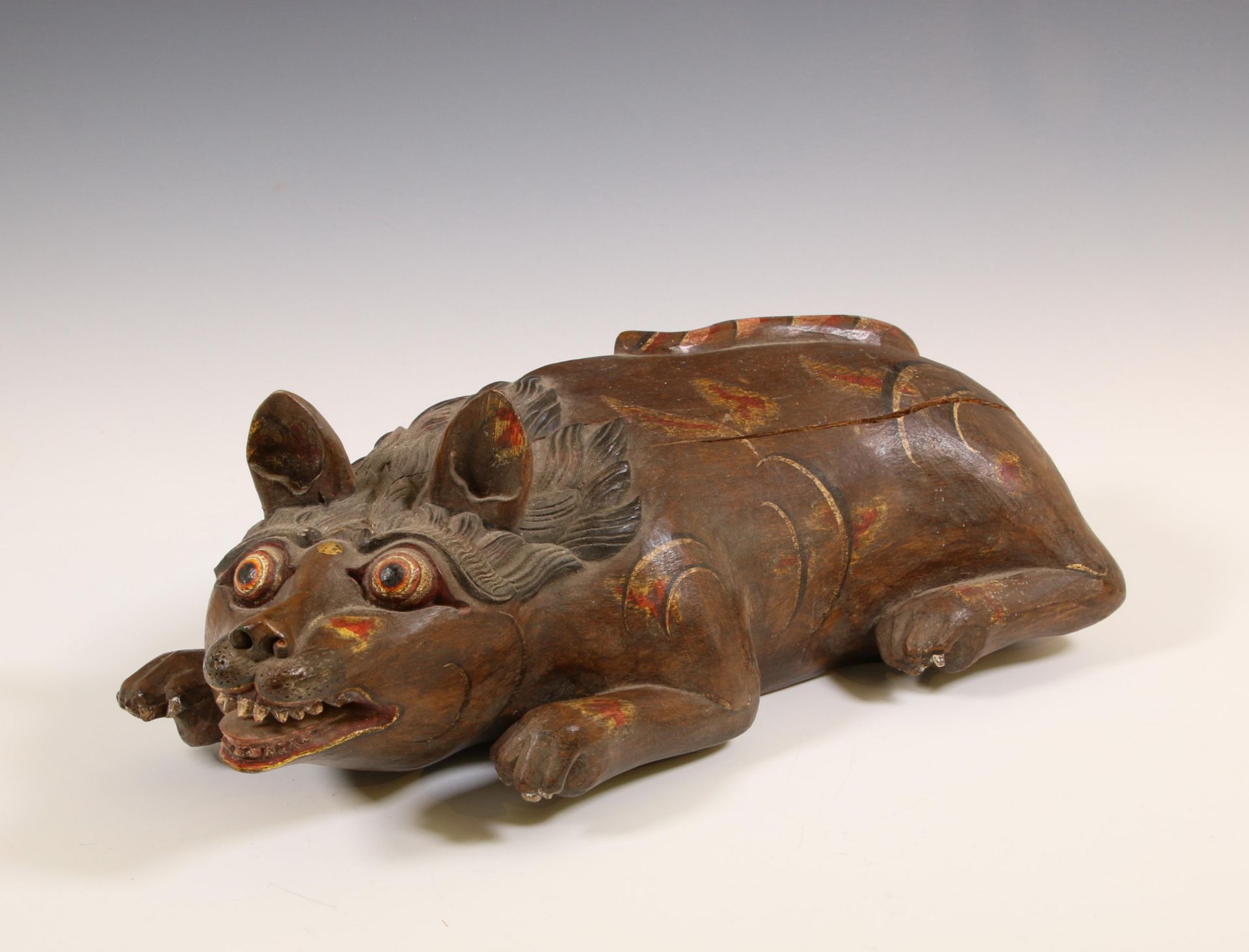 Bali, a carved and painted sculpture of a warthog, ca. 1940;