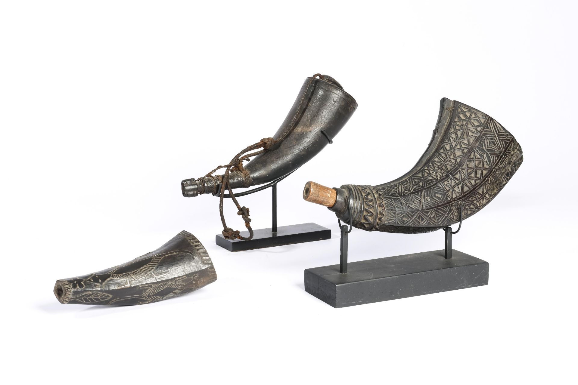 Timor, three powder horns,