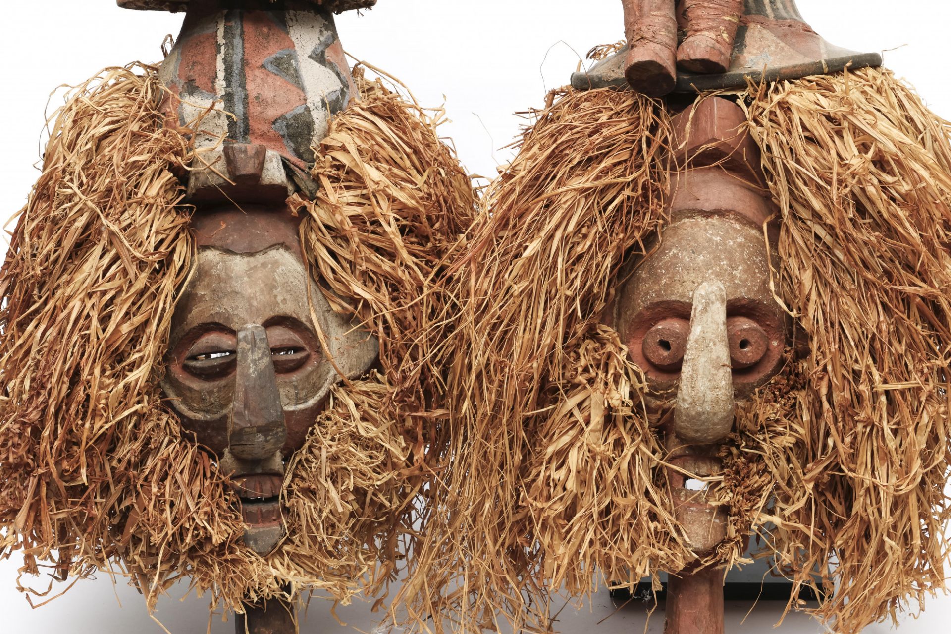 D.R. Congo, Yaka, two face masks, ndemba; - Image 4 of 4