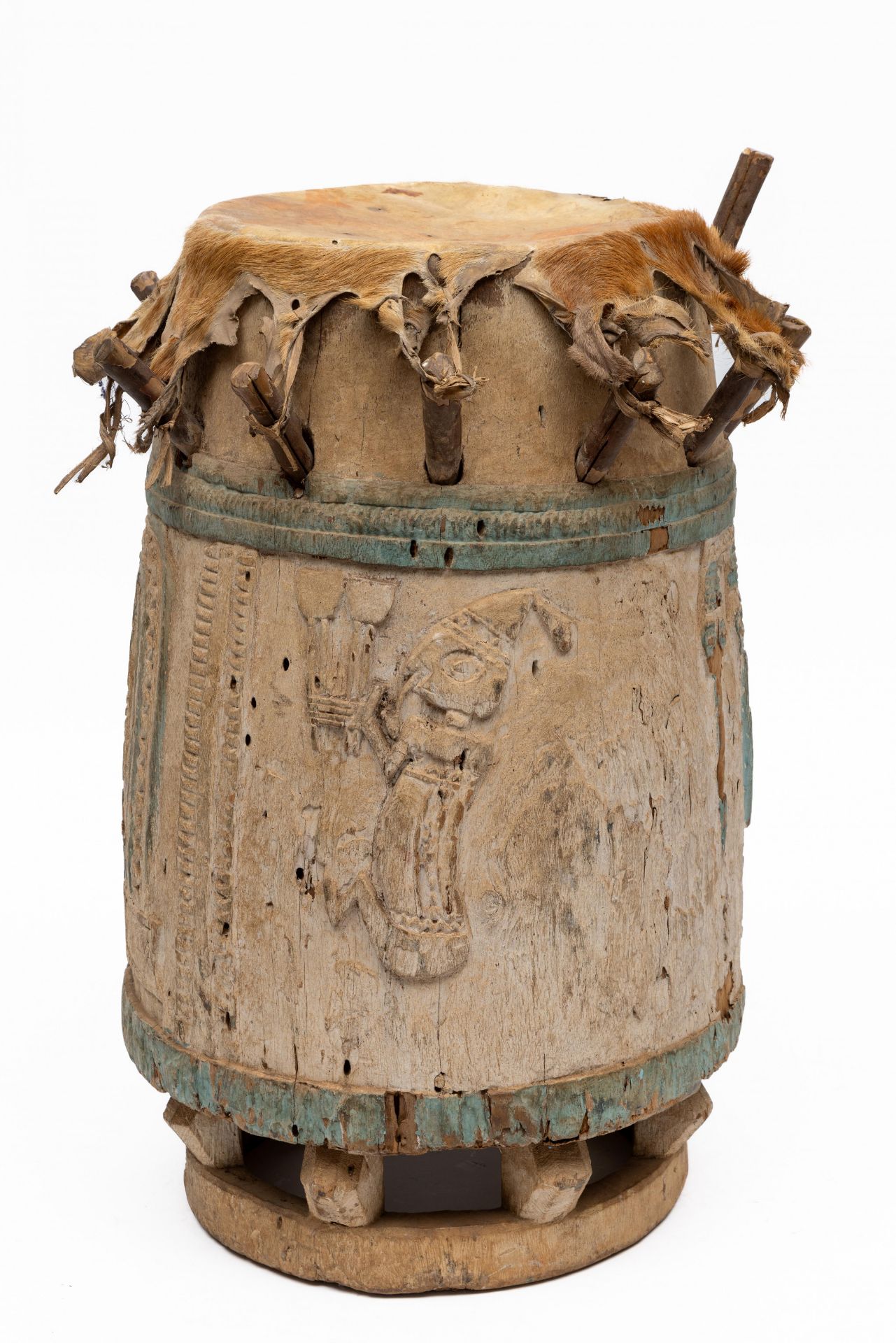 Nigeria, Yoruba, a wooden drum, - Bild 2 aus 2