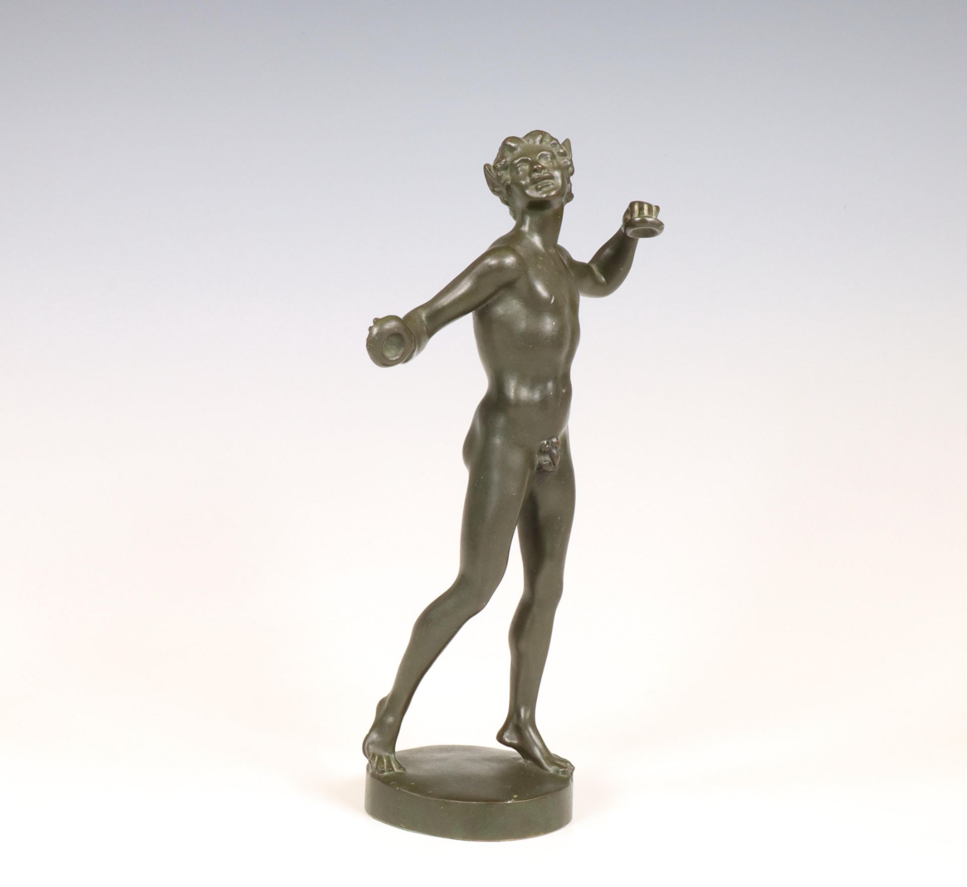 Zweden, groen gepatineerd bronzen sculptuur 'Sater', Art Deco, ca. 1930;