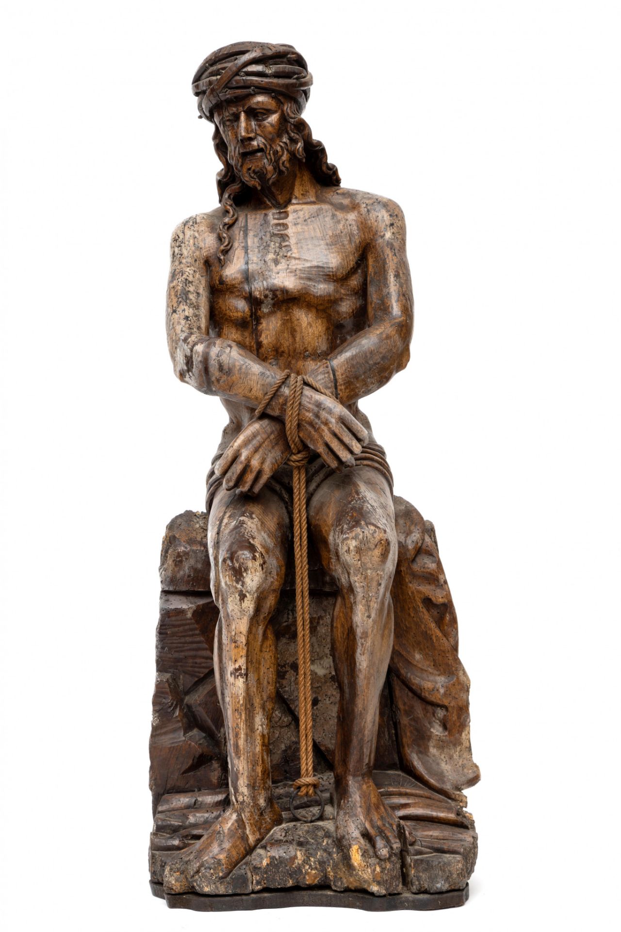 Duitsland, gestoken houten sculptuur van Christus met de doornenkroon. 17e/18e eeuw. - Bild 5 aus 8