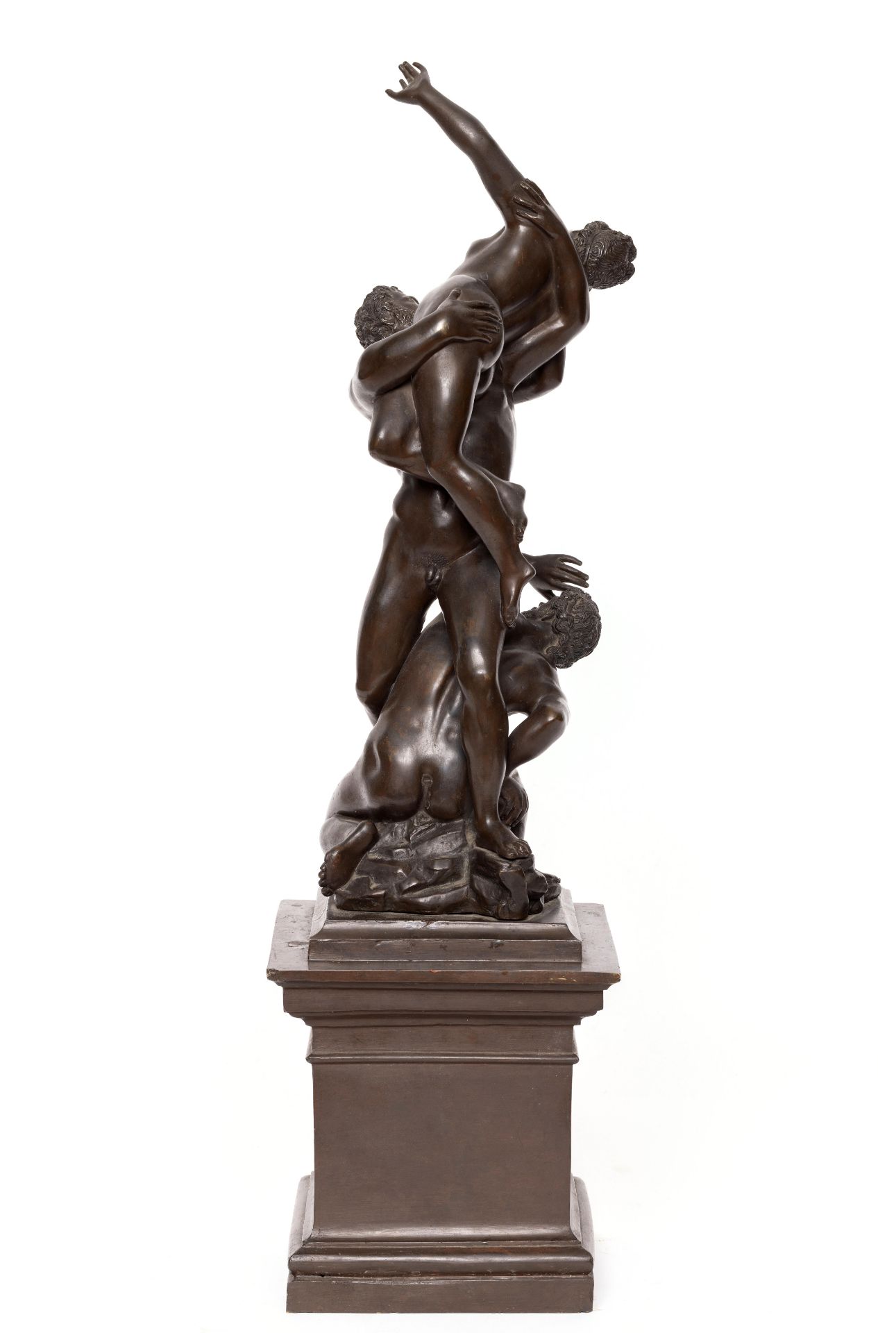 Naar Giambologna, bruin pepatineerd bronzen sculptuur 'Ontvoering van een Sabijnse vrouw' laat 19e e - Bild 5 aus 6