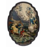 Ameland, polychroom geschilderd tafelblad, 18e eeuw;