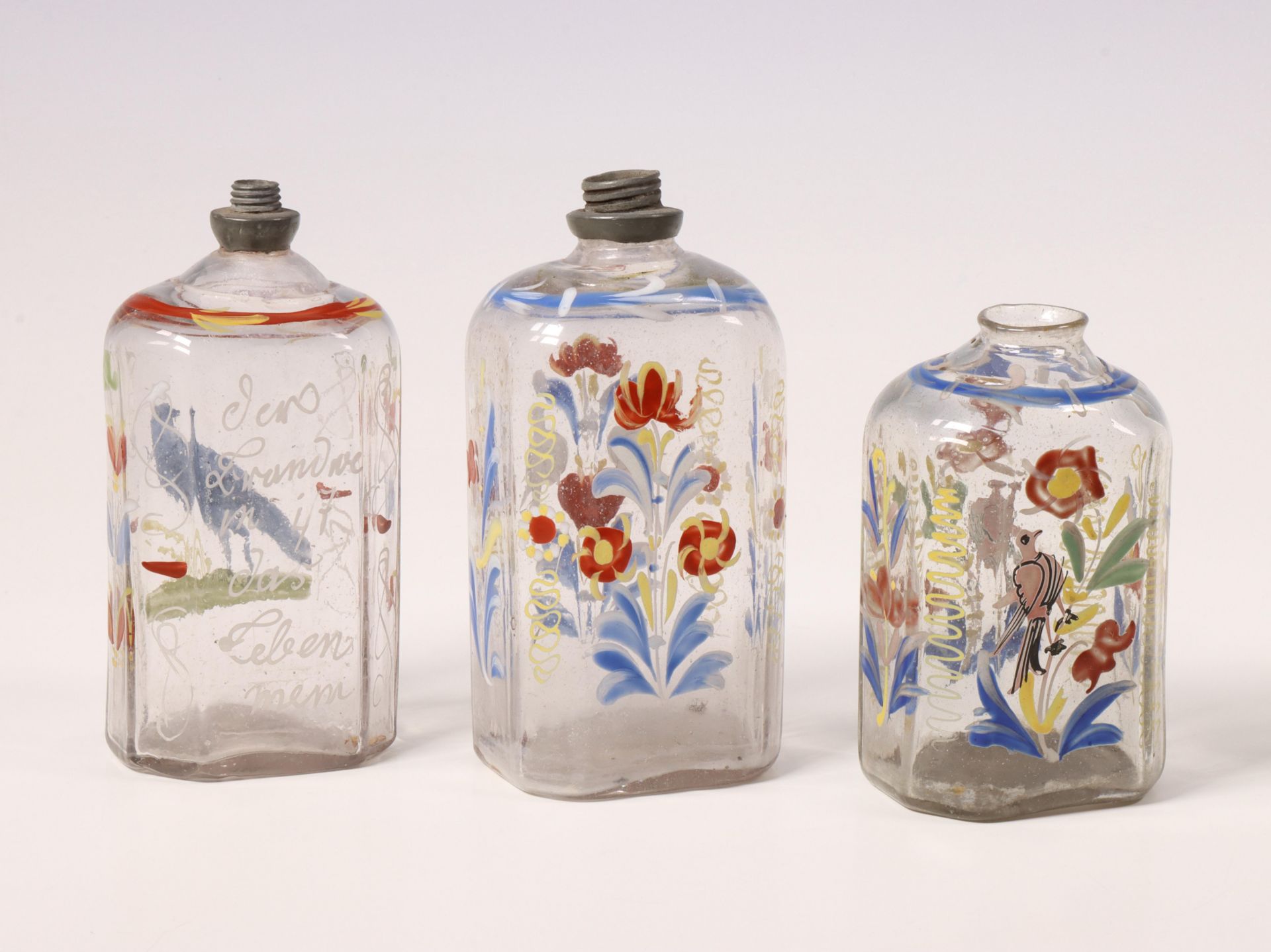 Duitsland, drie glazen muizenflessen, 18e eeuw; - Bild 2 aus 2
