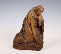 Vlaanderen, eikenhouten sculptuur voorstellende Maria, 16e eeuw;