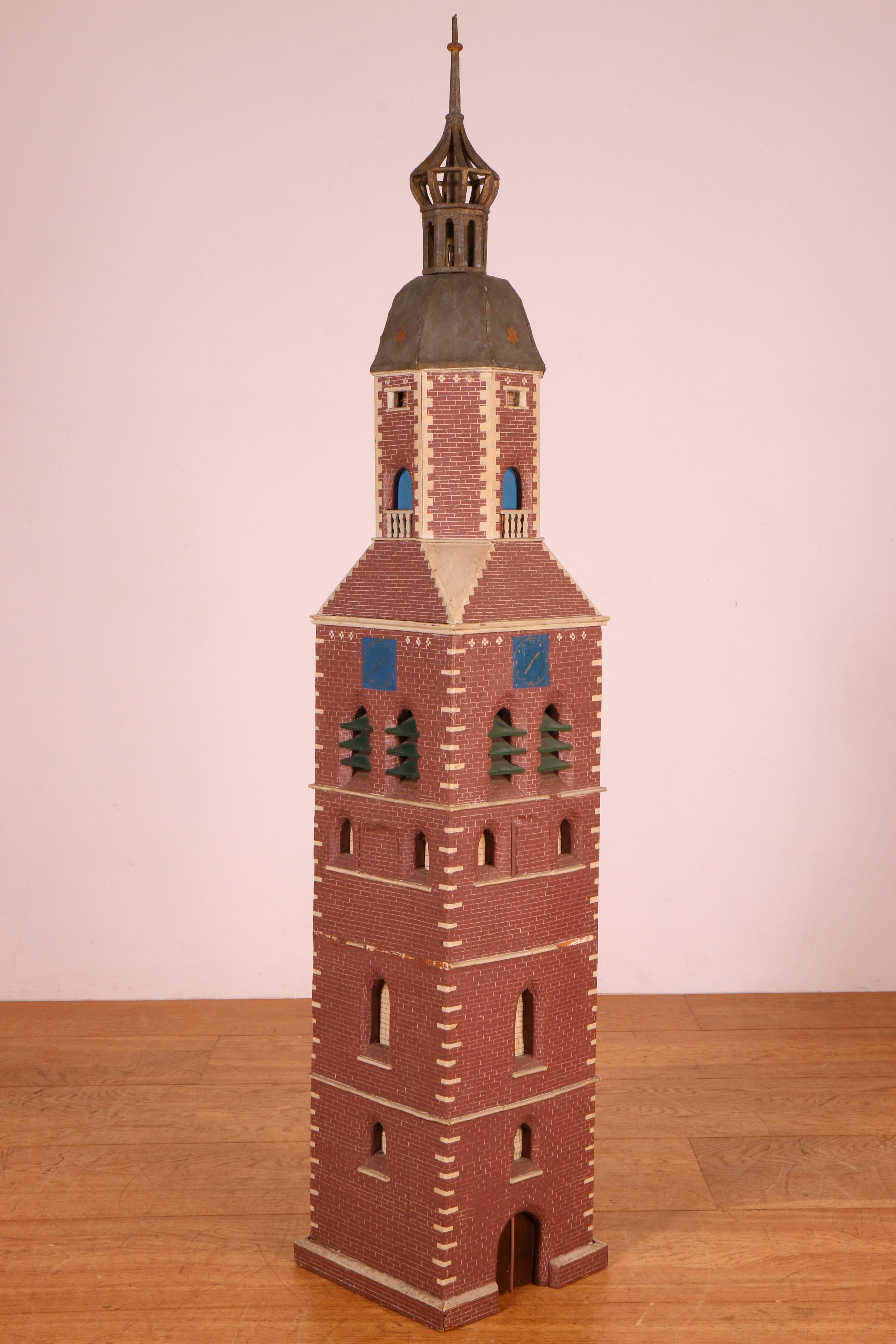 Houten maquette van kerktoren, gedateerd 1955; - Bild 3 aus 3