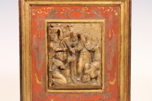 Mechelen, albasten reliëf plaquette, 17e eeuw;