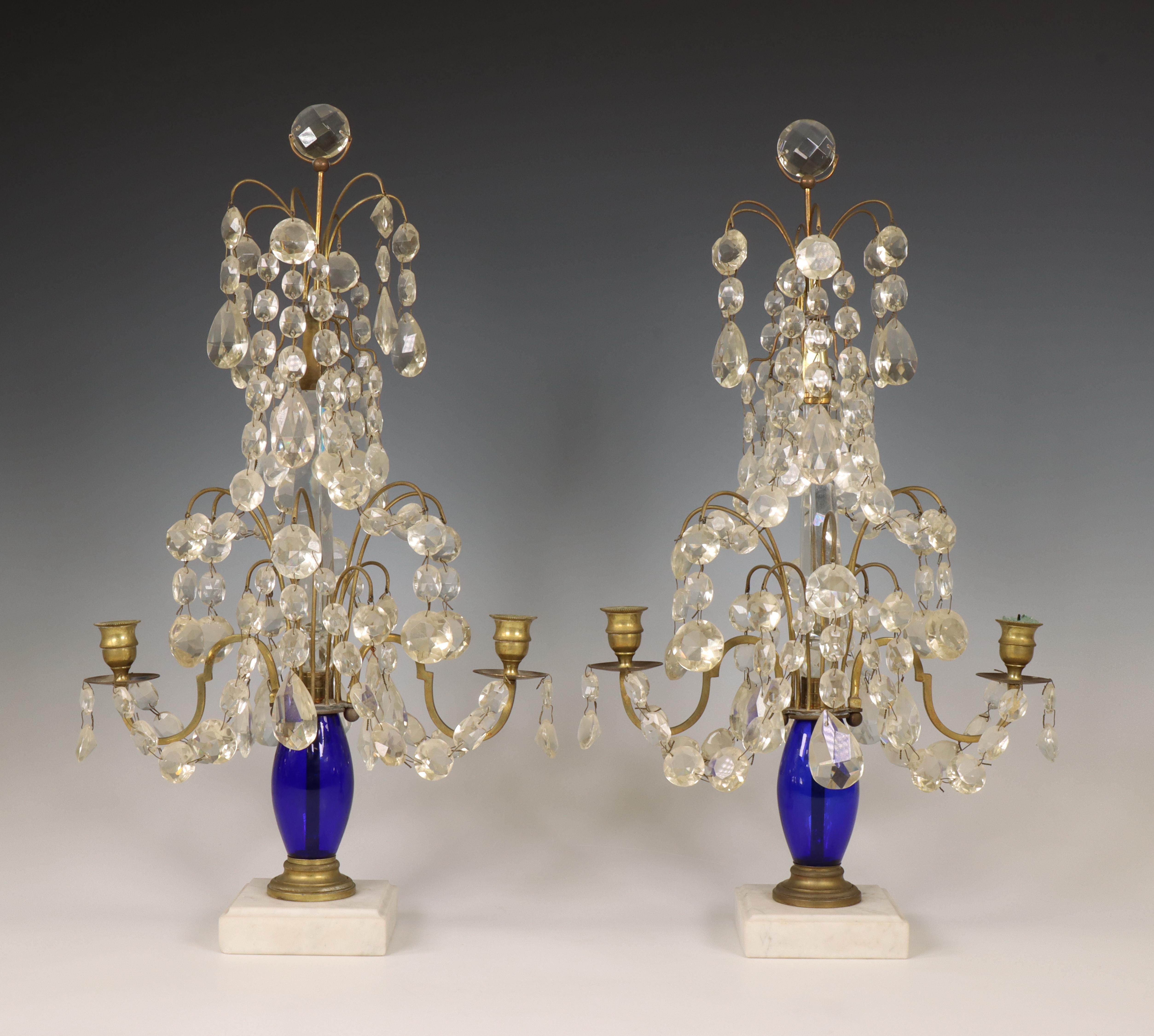 Baltische staten/Zweden, paar tweelichts candelabra, ca. 1900