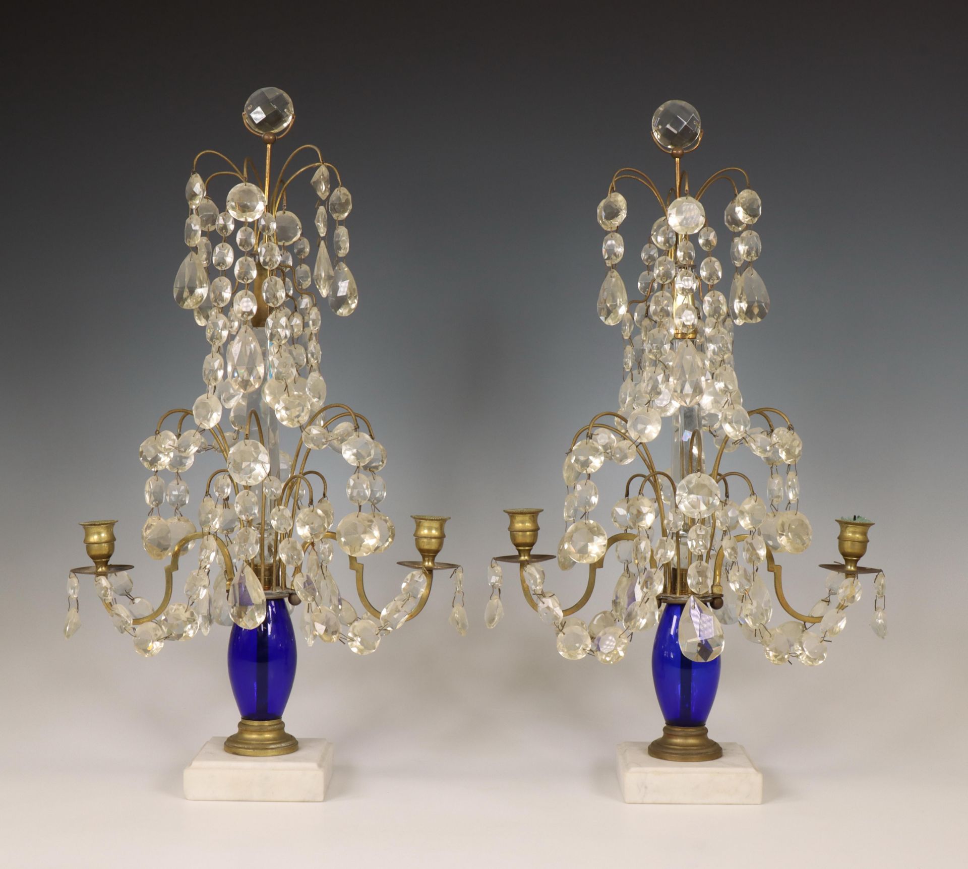 Baltische staten/Zweden, paar tweelichts candelabra, ca. 1900