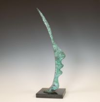 Pépé Grégoire (1950), groen gepatineerd bronzen profiel,