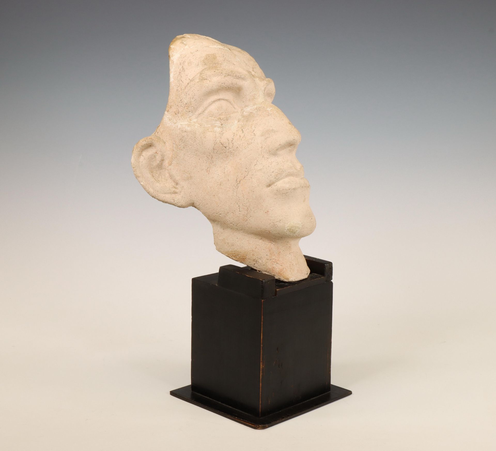 Frits Sieger [1893-1990], gipsen sculptuur mannenkop, circa 1930 - Image 4 of 4