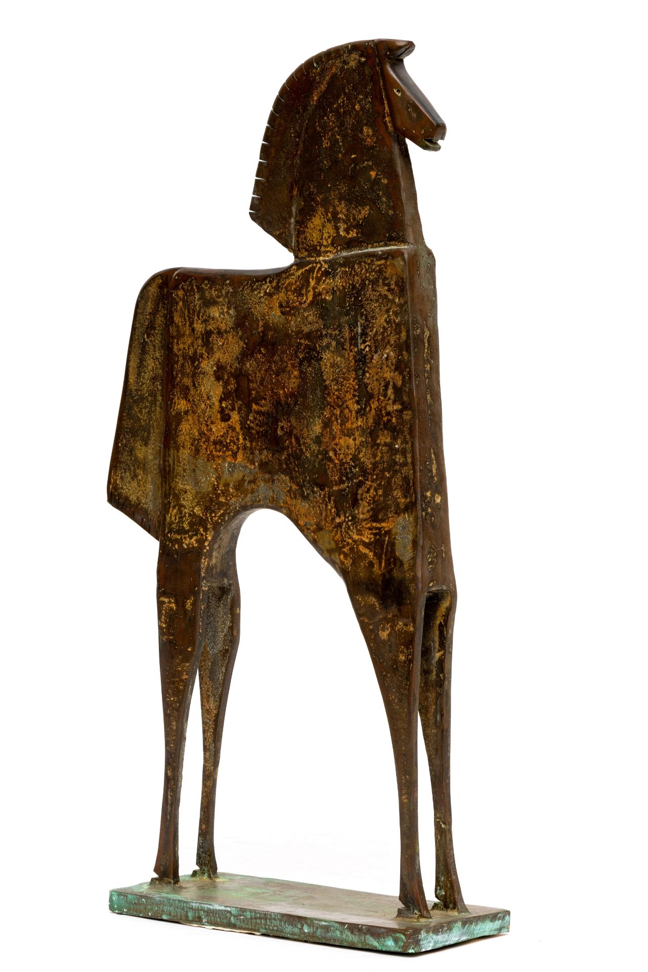 Carlos Mata (1949-2008), groen-bruin gepatineerd bronzen sculptuur 'Caballo Melampo'. - Bild 2 aus 3