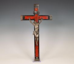 Frankrijk crucifix belijmd met ebbenhout en schildpad, 19e eeuw;