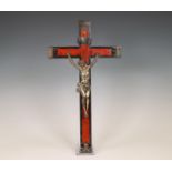 Frankrijk crucifix belijmd met ebbenhout en schildpad, 19e eeuw;