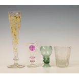 Vier diverse glazen, 18e/19e eeuw