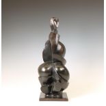 Rudolf Belling (1886-1972), zwart gepatineerd bronzen sculptuur, 'Kubistische Compositie', 1950;
