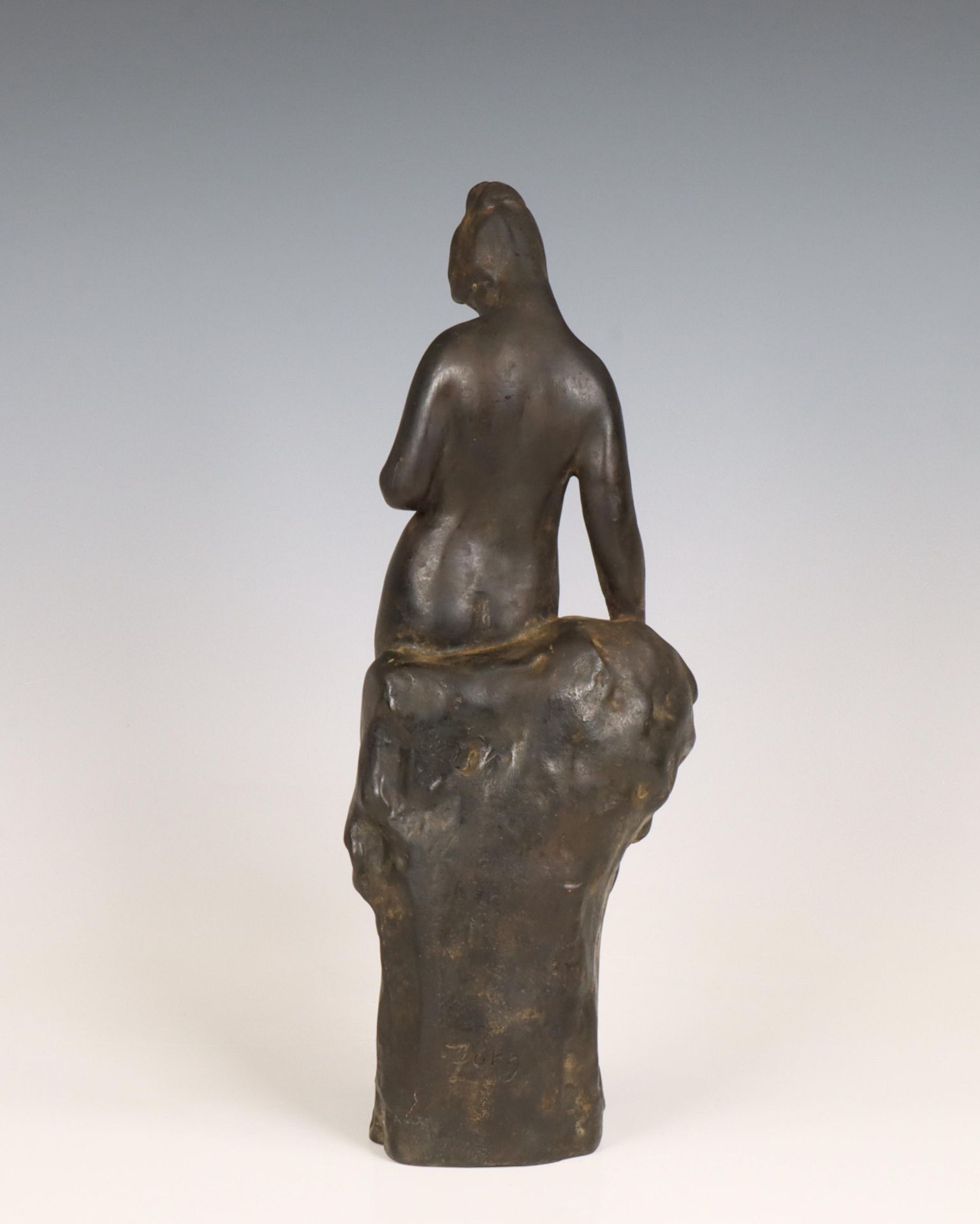 Anders Leonard Zorn (1860-1920) Gepatineerd bronzen sculptuur, staand vrouwelijk naakt, circa 1910. - Image 5 of 8