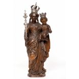 Mechelen, eikenhouten sculptuur van Madonna met kind, ca. 1700;