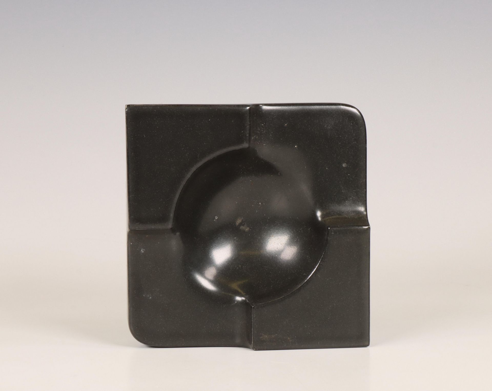 Ben Oldenhof (1955), zwart geglazuurd vierkant schaaltje, - Bild 3 aus 3