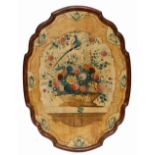 Ameland, polychroom geschilderd houten tafelblad, 18e eeuw;
