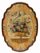 Ameland, polychroom geschilderd houten tafelblad, 18e eeuw;