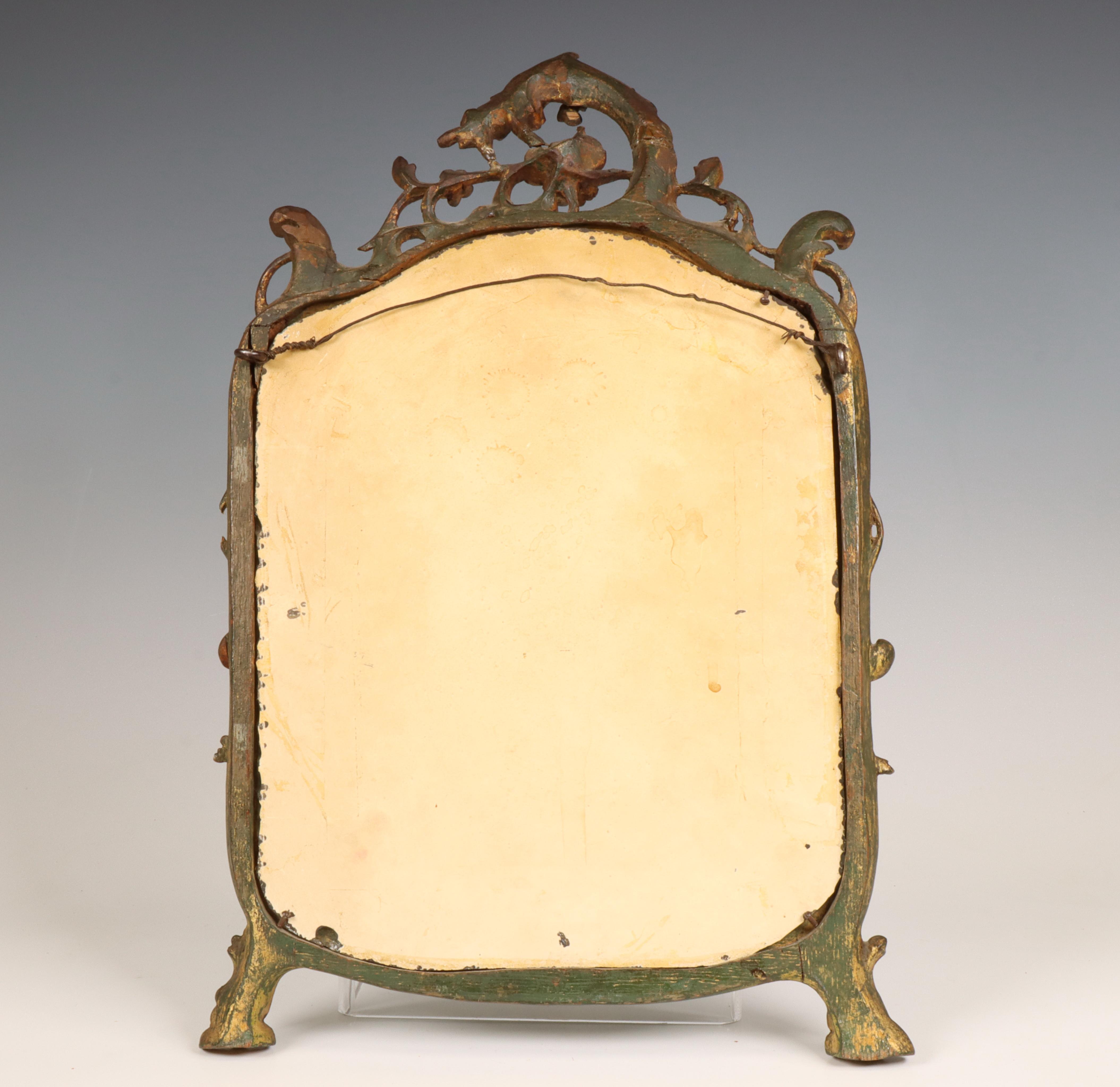 Holland, spiegel in gestoken houten lijst, Louis XV, 18e eeuw. - Image 2 of 2