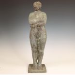 Onbekend, gespateld bronzen sculptuur, vrouwen figuur,