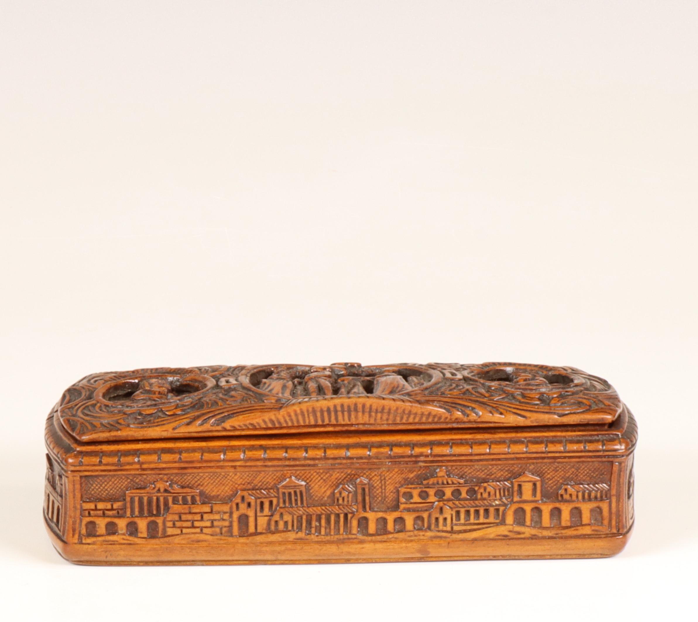 Frankrijk, houten gestoken tabaksdoos, 18e eeuw; - Image 7 of 7