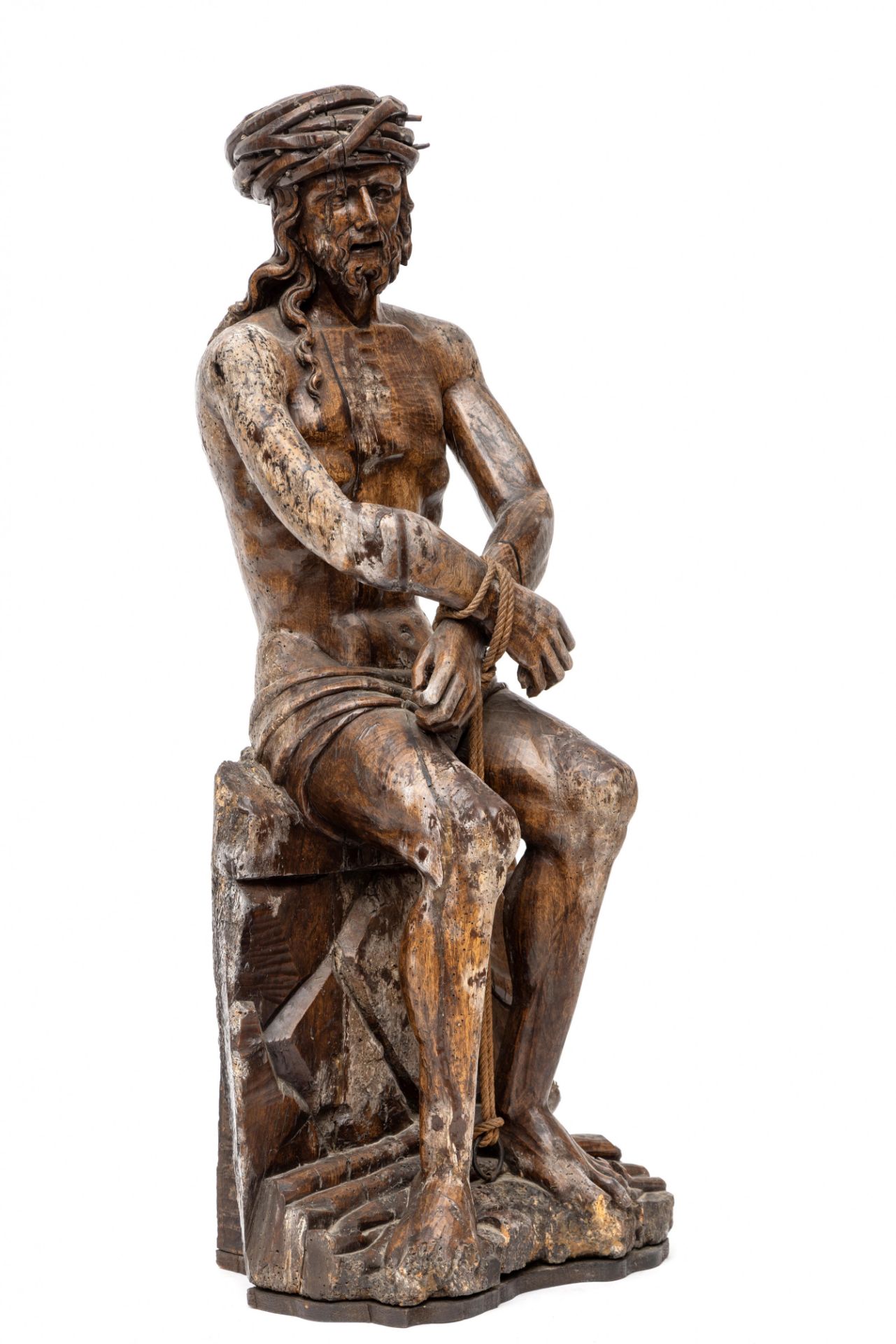 Duitsland, gestoken houten sculptuur van Christus met de doornenkroon. 17e/18e eeuw. - Bild 8 aus 8