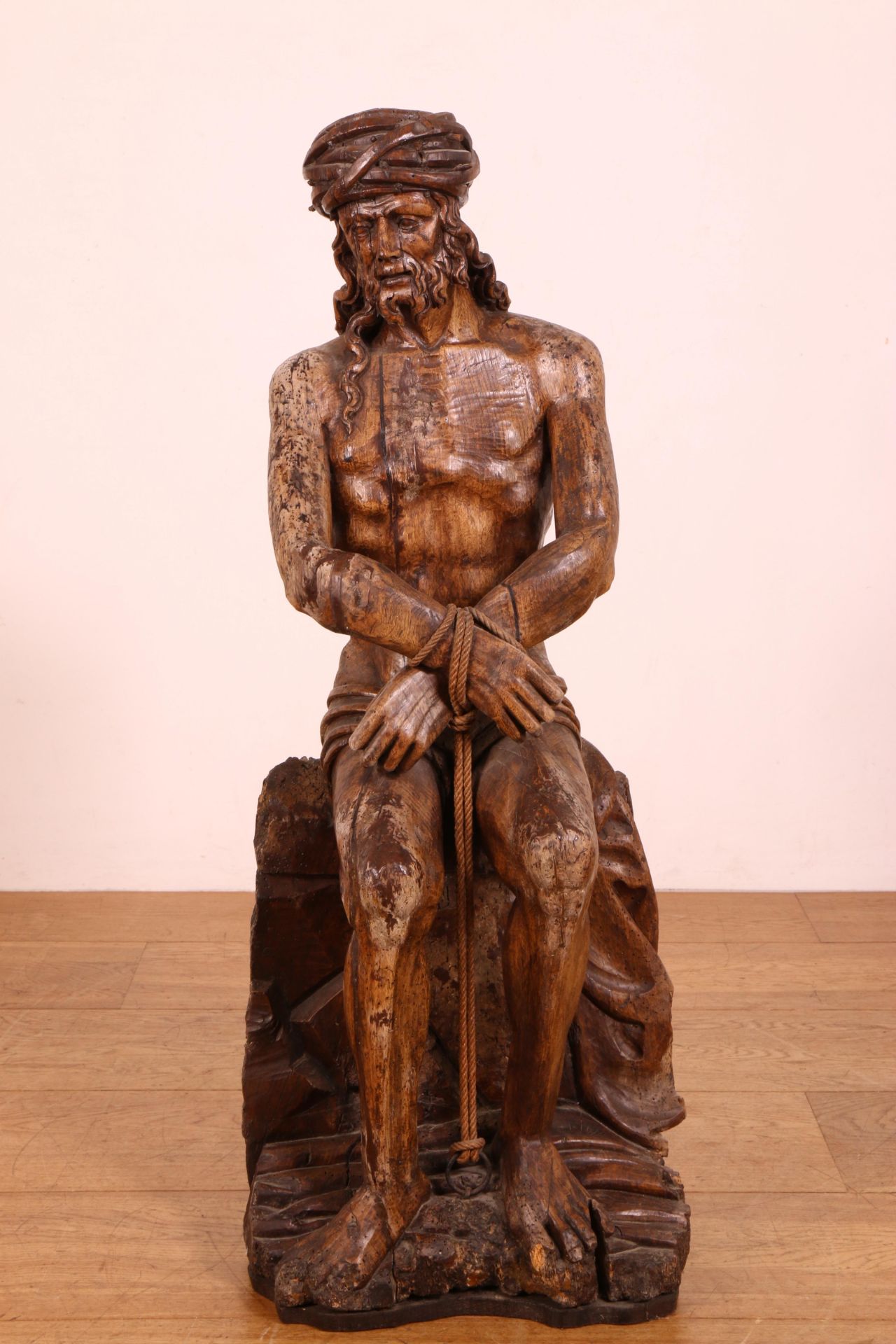 Duitsland, gestoken houten sculptuur van Christus met de doornenkroon. 17e/18e eeuw. - Bild 3 aus 8