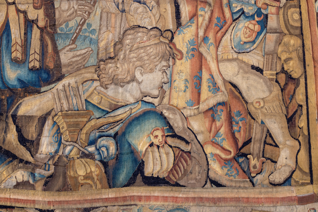 Vlaanderen, gobelin met voorstelling van Alexander de Grote in de tent van Darius, 17e eeuw. - Image 3 of 9