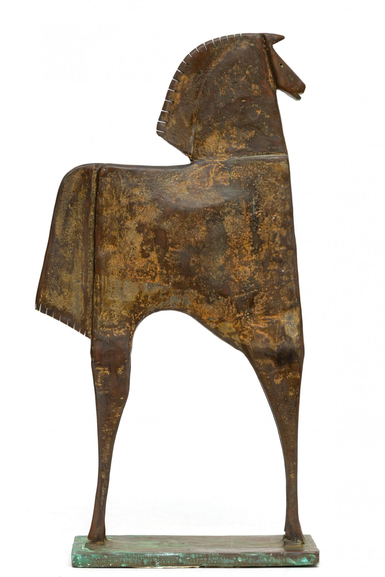 Carlos Mata (1949-2008), groen-bruin gepatineerd bronzen sculptuur 'Caballo Melampo'. - Bild 3 aus 3