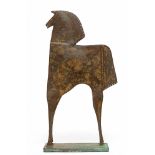 Carlos Mata (1949-2008), groen-bruin gepatineerd bronzen sculptuur 'Caballo Melampo'.
