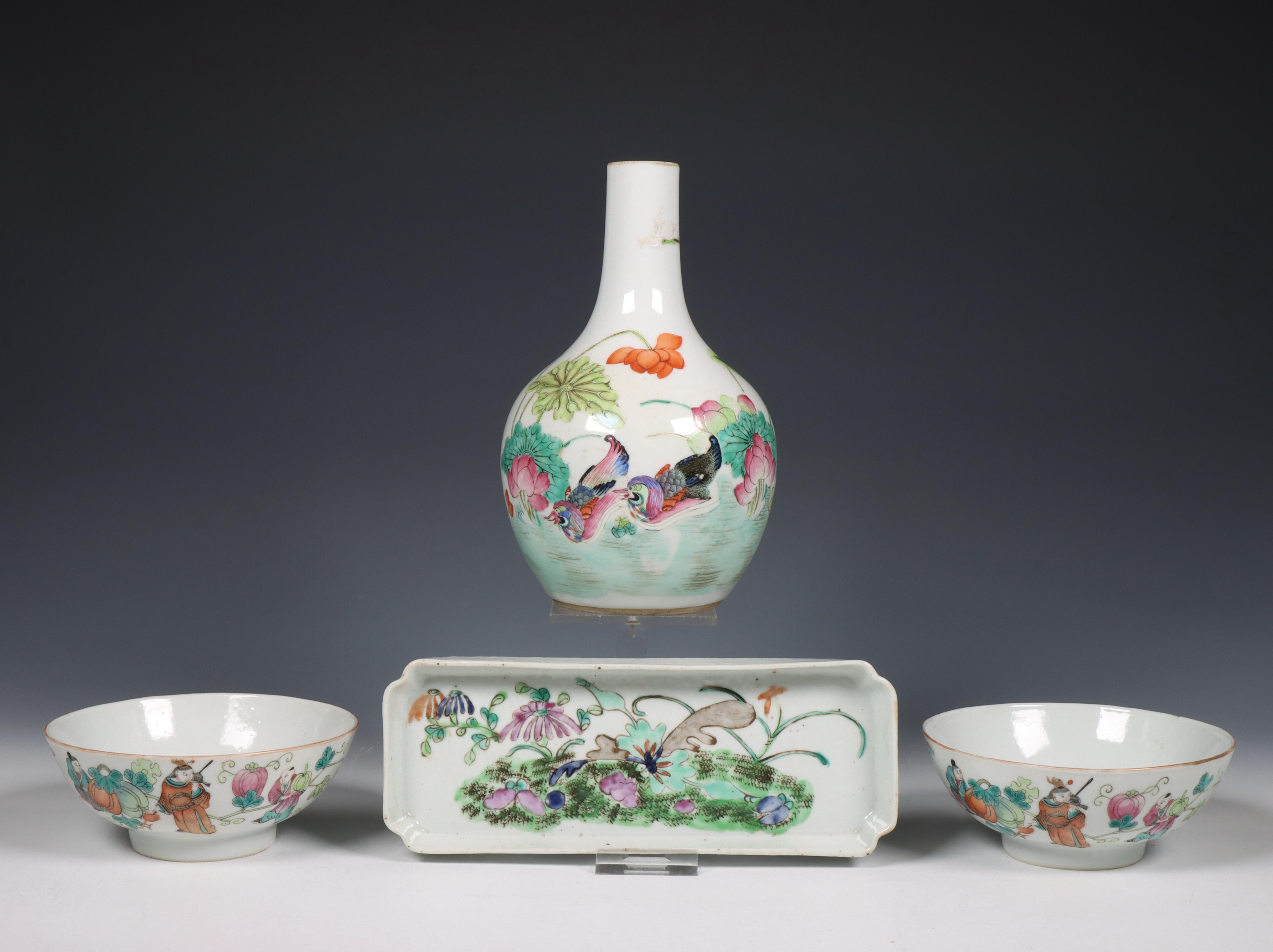 China, a small collection of famille rose porcelain, 20th century,