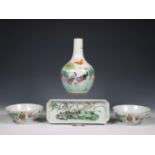 China, a small collection of famille rose porcelain, 20th century,