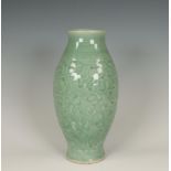 China, celadon-glazed vase, 20th century,