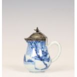 China, silver-mounted blue and white porcelain 'Romance of the Western Chamber' teapot, 18th century