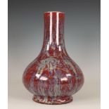 China, flambé-glazed bottle vase, ca. 1900,