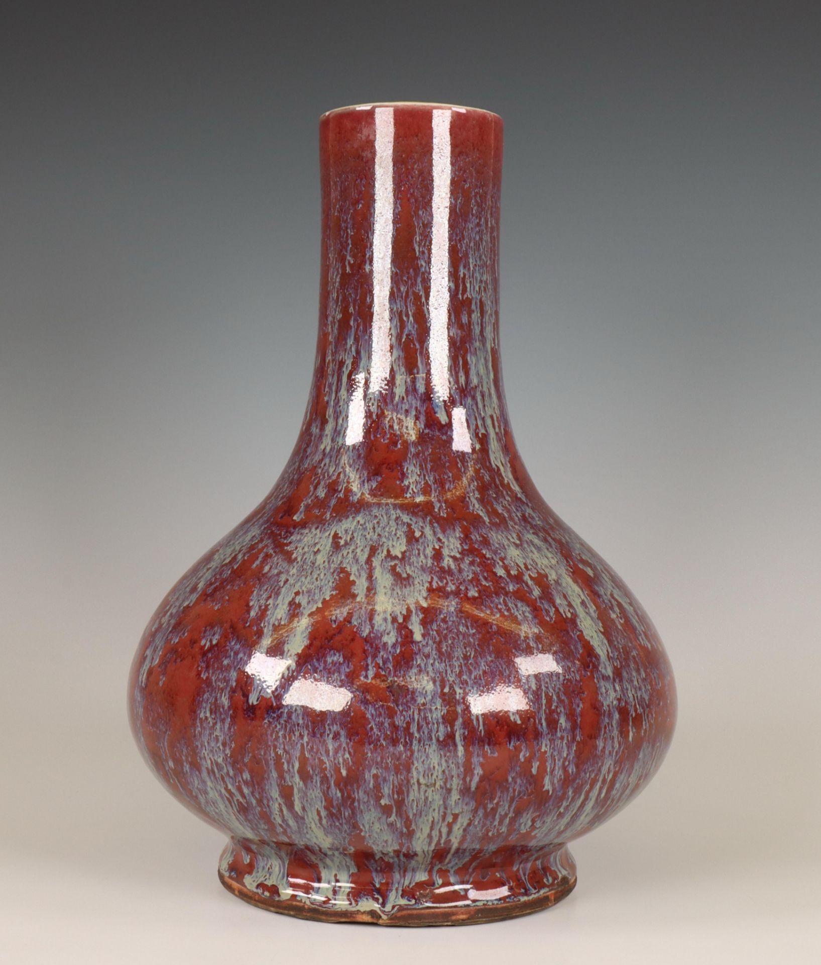 China, flambé-glazed bottle vase, ca. 1900,