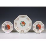 China, four porcelain 'taji' tazza's, 20th century,