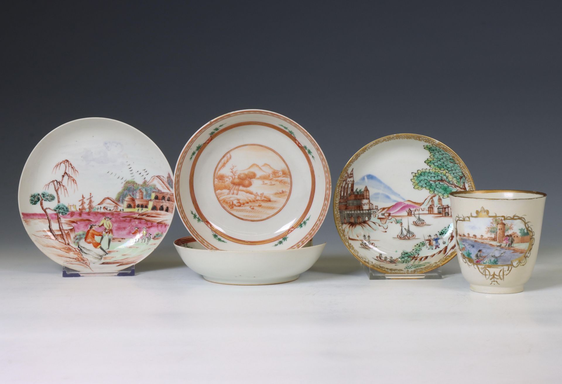 China, a small collection of export porcelain, 18th century,