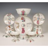 China, a collection of famille rose 'Wu Shuang Pu' porcelain, 19th century,