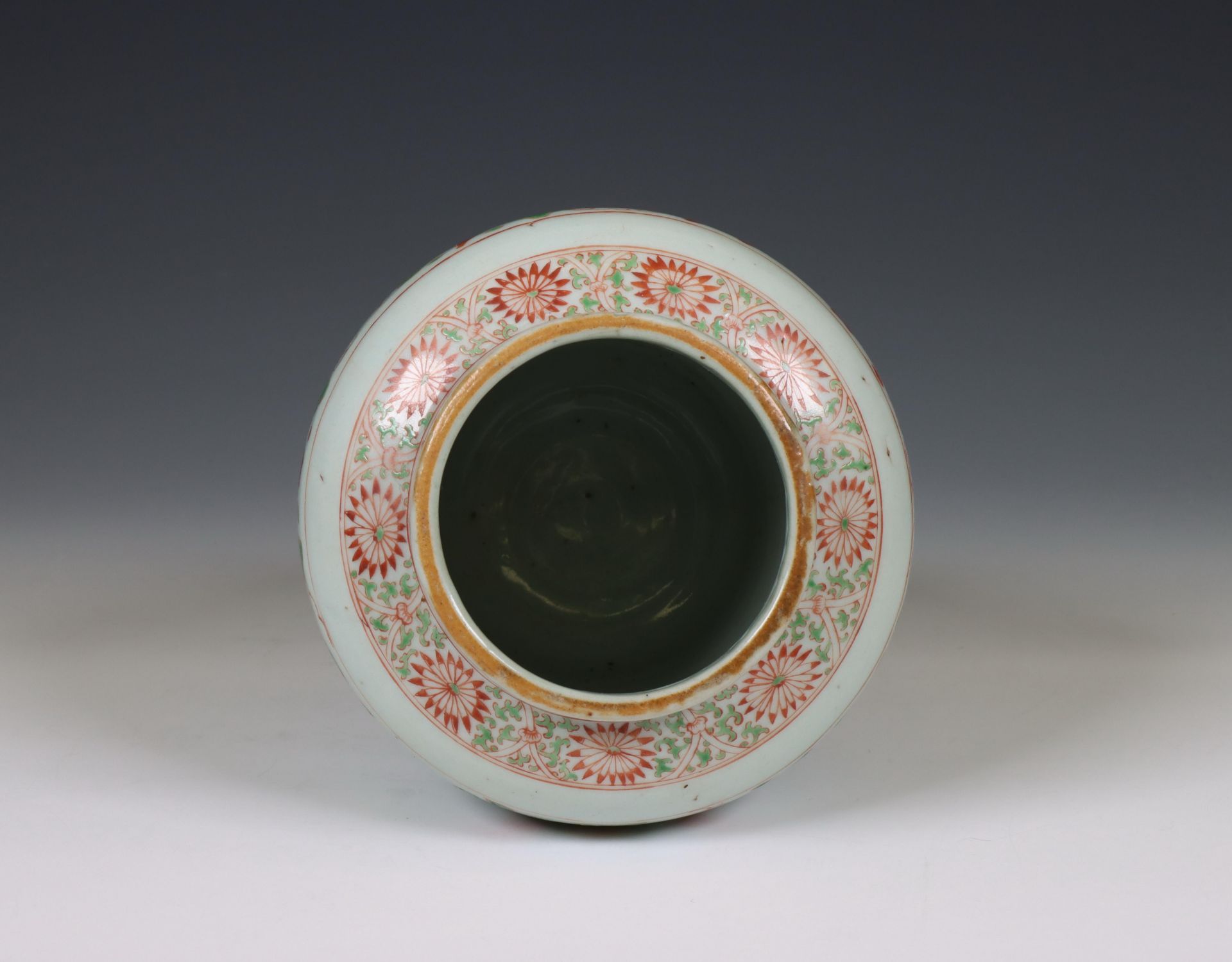 China, a Ming-style red and green glazed baluster vase, - Image 4 of 6