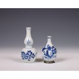 China, two blue and white porcelain vases, Kangxi period (1662-1722),