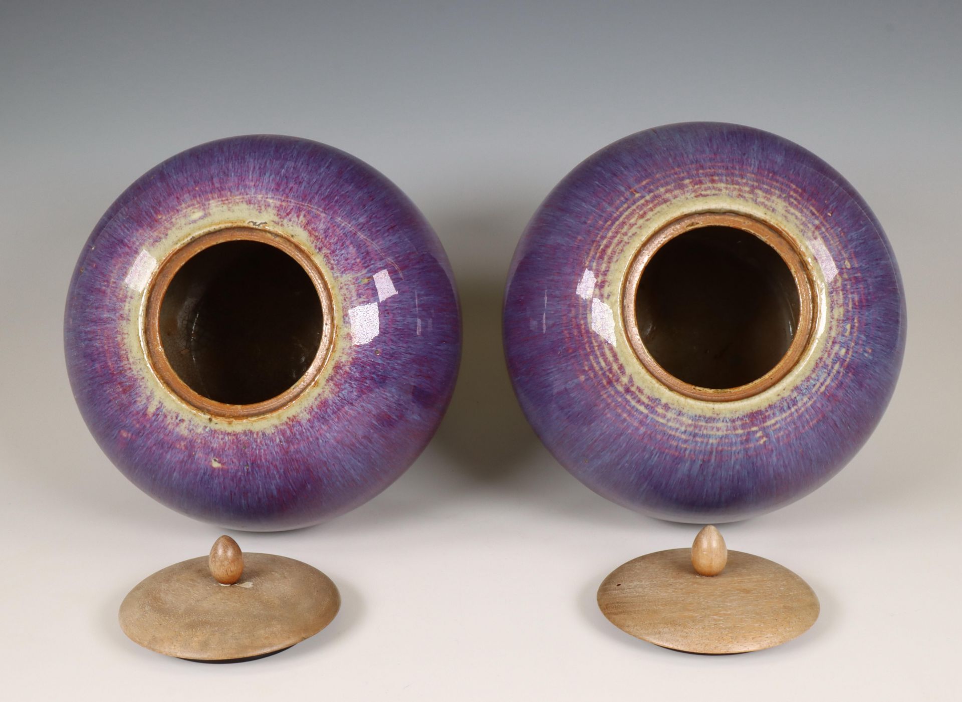 China, a pair of flambé glazed jars, 19th/ 20th century, - Image 3 of 5